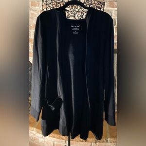 Torrid Black Super Soft Fleece Open Hoodie Cardigan